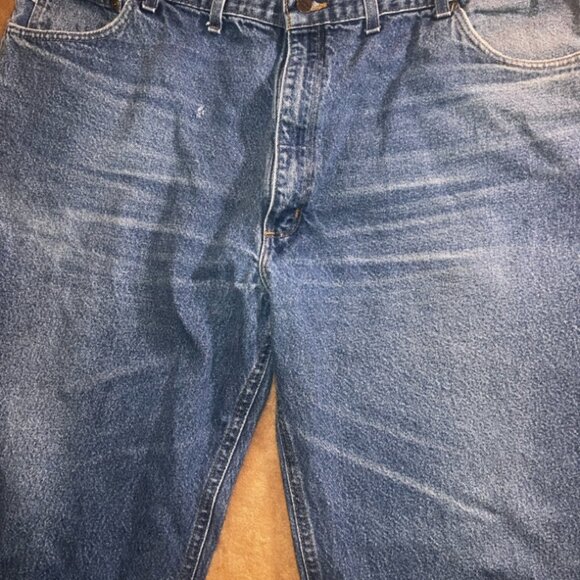 Vtg Carhartt Men 46 x 32 Denim Relaxed Fit Work 5 Pocket Jeans‎ Pants (S) - Picture 4 of 12